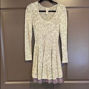 FREE PEOPLE GRAY LACE DRESS